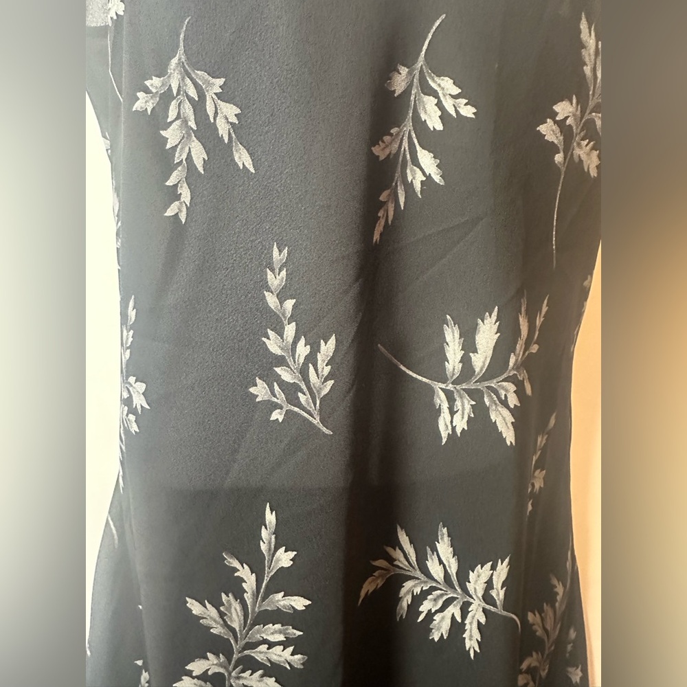 Vintage Victorias Secret Silk Maxi Slip Dress Y2K Leaf Print Sheer Long - Picture 4 of 13